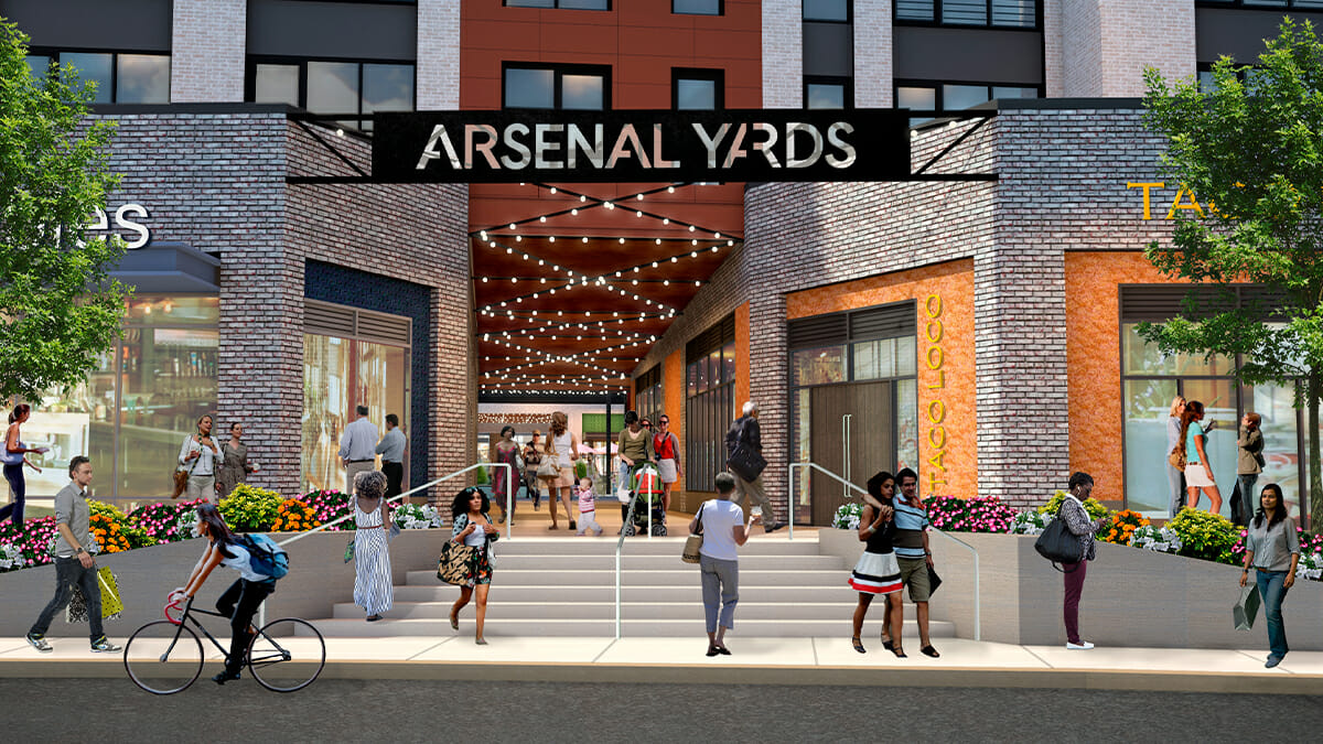 Rendering of the entrance to Arsenal Yards